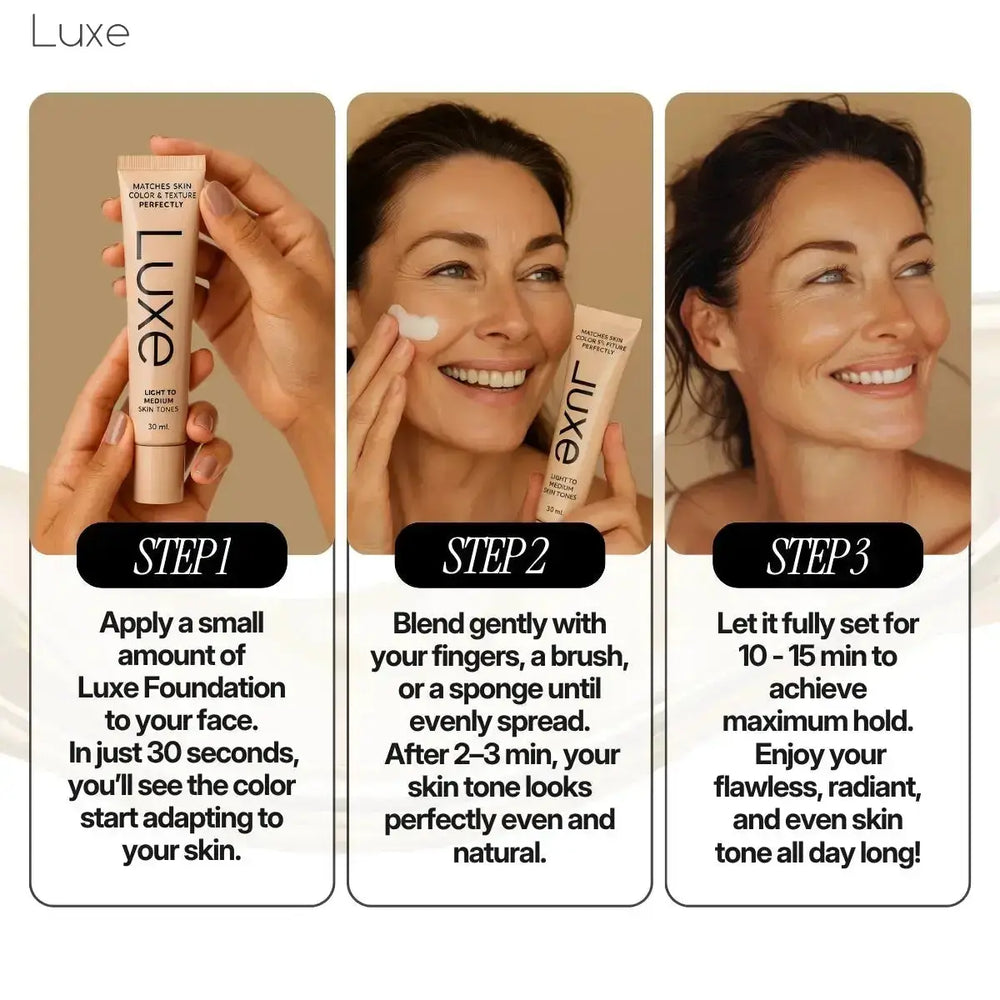 Three steps: apply, blend, let it set